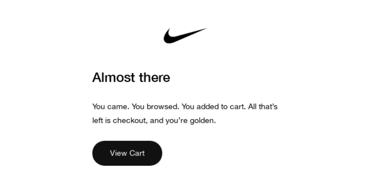 Example of to-the-point email copy from Nike